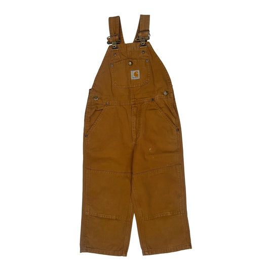 Age 4 Carhartt Double Knee Dungarees - XS Brown Cotton