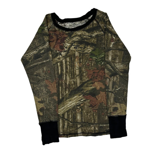 Mossy Oak Camo Long Sleeve T-Shirt - Medium Camo Cotton Blend