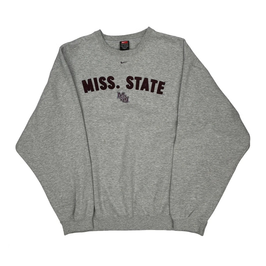 Mississippi State University Nike College Sweatshirt - 2XL Grey Cotton