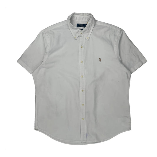 Polo By Ralph Lauren Short Sleeve Shirt - Large White Cotton