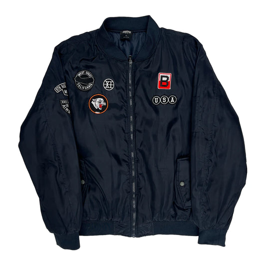 USA Patches Truppa Ma1 Bomber Jacket - XL Black Polyester