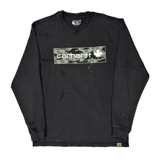 Carhartt Camo Long Sleeve T-Shirt - Medium Black Cotton