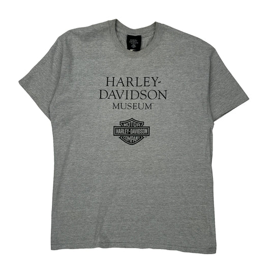 Harley Davidson T-Shirt - Large Grey Cotton Blend