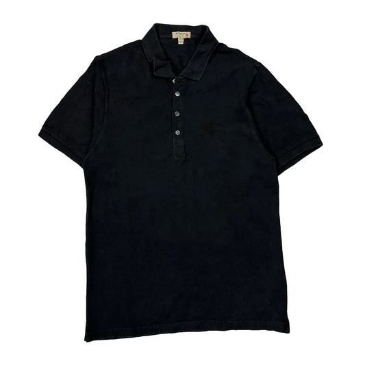 Vintage Burberry Slim Fit Polo Shirt - Large Black Cotton