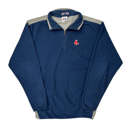 Red Sox Majestic 1/4 Zip - XL Blue Polyester