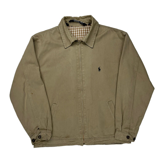 Polo By Ralph Lauren Checked Harrington Jacket - Medium Beige Cotton