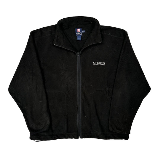 Vintage Chaps Ralph Lauren Fleece Jacket - XL Black Polyester