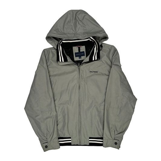 Vintage Tommy Hilfiger Windbreaker - XL Grey Polyester