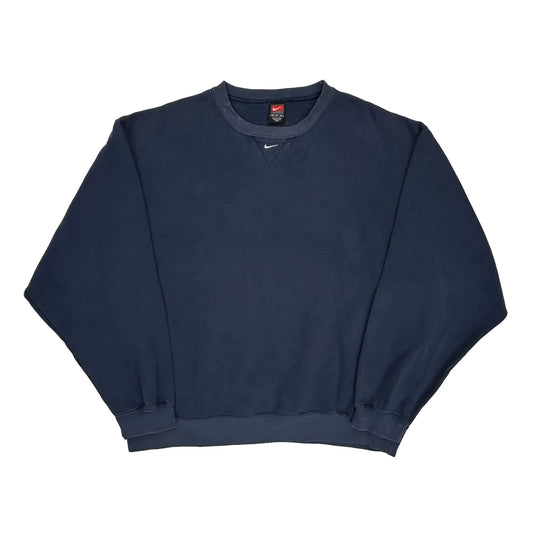Nike Centre Swoosh Sweatshirt - XL Navy Cotton