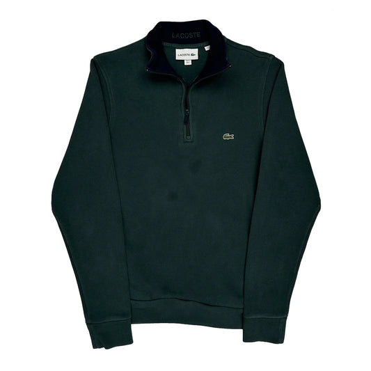 Lacoste 1/4 Zip - XL Green Cotton