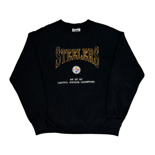 Steelers Lee Sport Football Sweatshirt - Medium Black Cotton