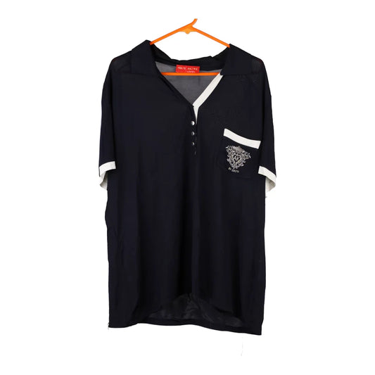 Vintage Krizia Blouse - XL Navy Cotton