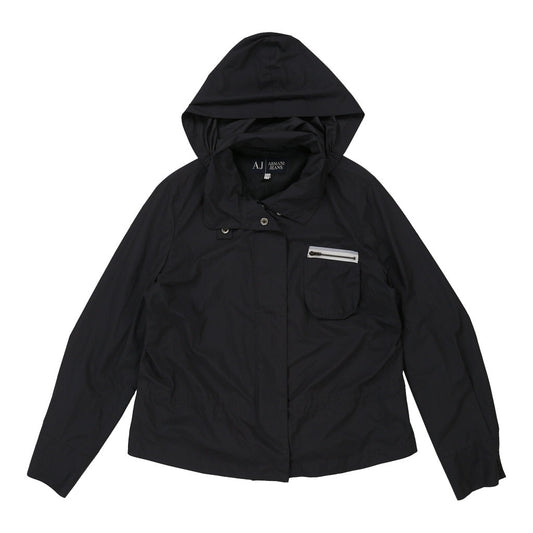 Vintage Armani Jeans Jacket - Medium Navy Polyester