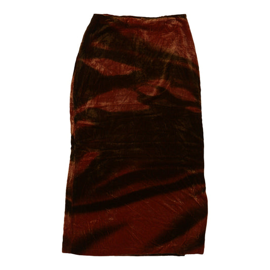 Vintage Velour Cavalli Class Maxi Skirt - 30W UK 10 Brown Silk Blend