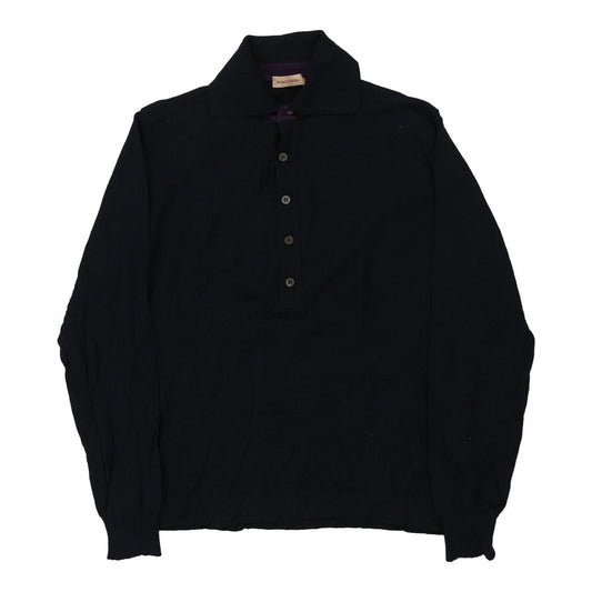 Vintage Romeo Gigli Collared Jumper - Medium Navy Wool