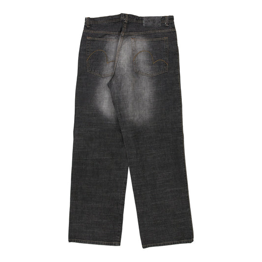 Vintage Hip Hop Qruel Jeans - 36W 30L Black Cotton