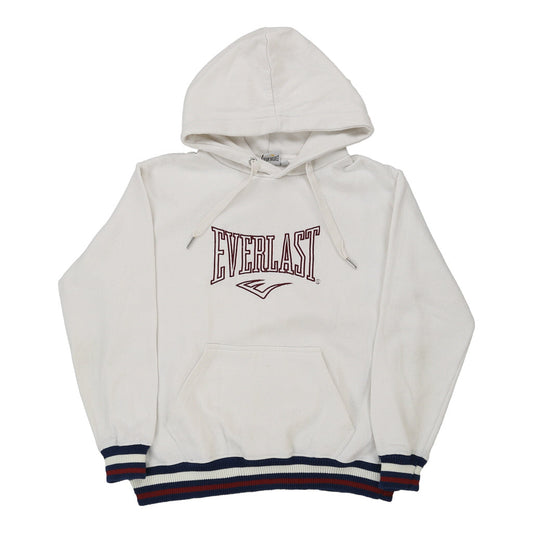 Vintage Everlast Spellout Hoodie - Medium White Cotton