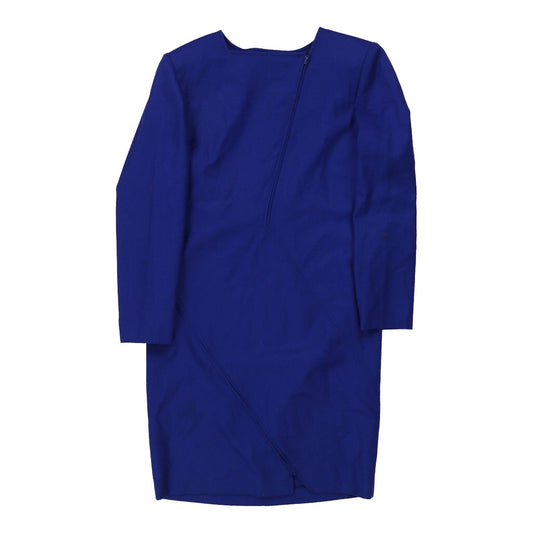 Vintage 1980's Donella Dress - Large Blue Wool Blend