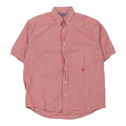 Vintage Wampum Short Sleeve Shirt - Medium Pink Cotton