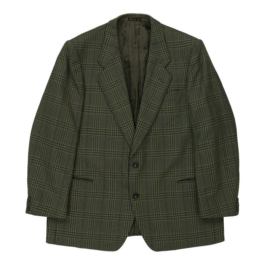 Vintage Andrea Visconti Checked Blazer - Medium Grey Wool Blend