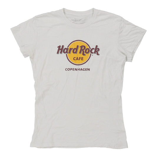 Vintage Copenhagen Hard Rock Cafe Graphic T-Shirt - Large White Cotton