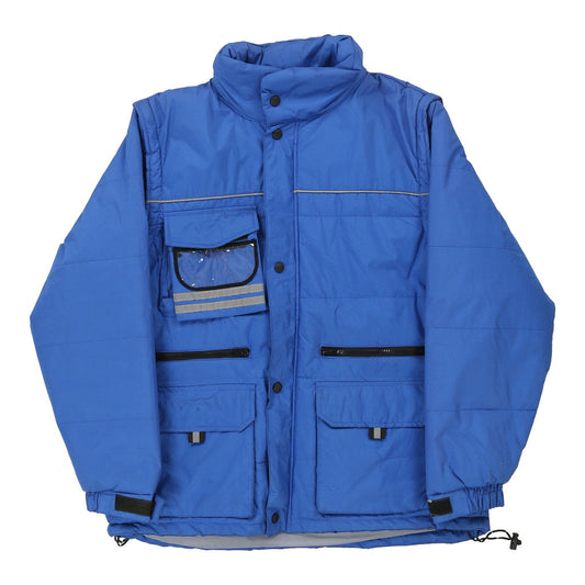 Vintage Krypton Ski Jacket - Large Blue Nylon Blend