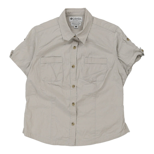 Vintage Columbia Short Sleeve Shirt - Small Grey Cotton