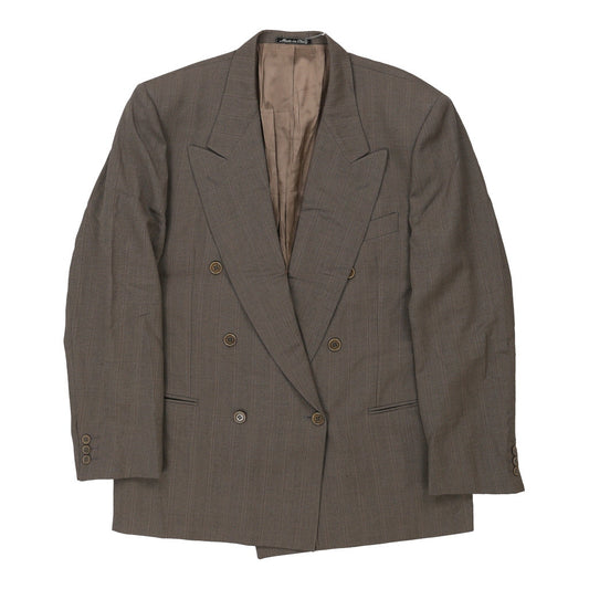 Vintage Valentino Striped Blazer - XL Brown Wool