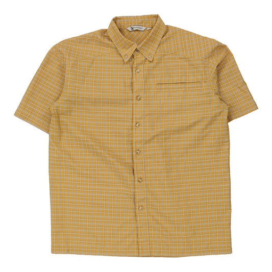 Vintage Salewa Checked Short Sleeve Shirt - Large Yellow Cotton