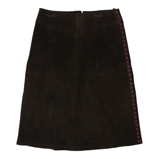 Vintage Pro Mod Midi Skirt - 30W UK 10 Brown Suede