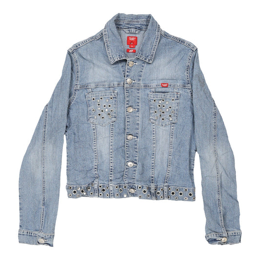 Vintage blue Y2K Punky Fish Denim Jacket - womens x-large