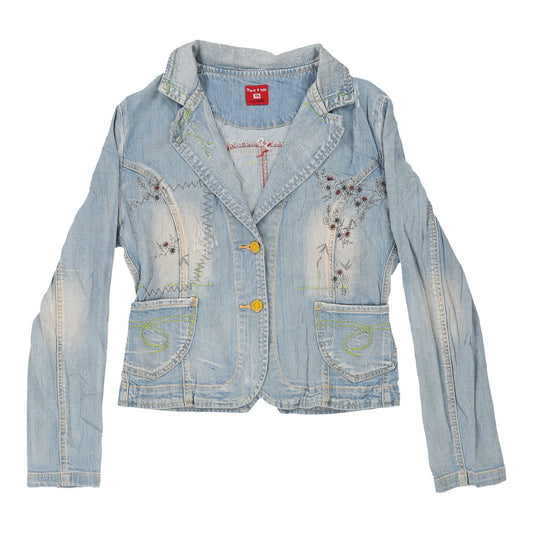 Vintage light wash Y2K Park Flash Denim Jacket - womens medium