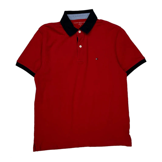 Vintage Tommy Hilfiger Polo Shirt - Medium Red Cotton