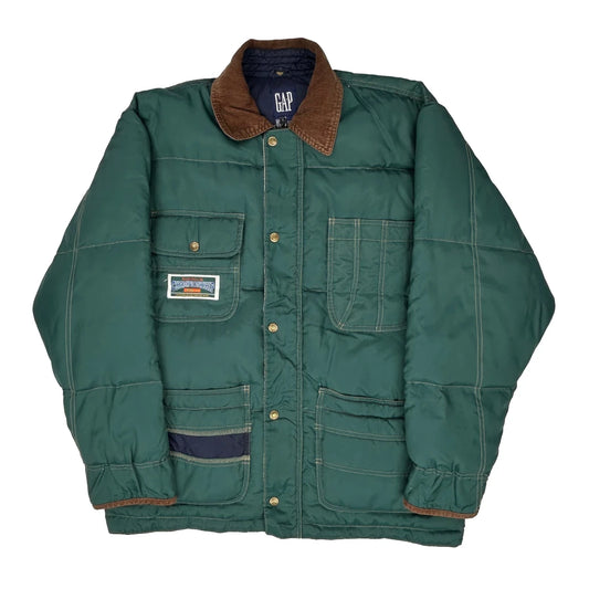 Vintage 90S Multi Pocket Gap Tactical Puffer - Small Green Nylon