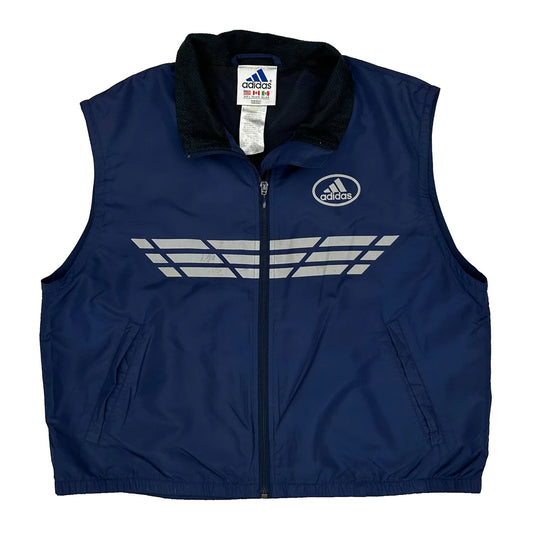 Adidas Gilet - Large Blue Polyester