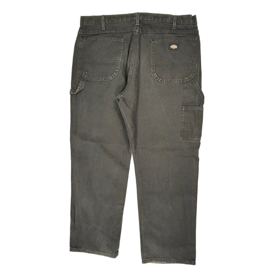 Dickies Double Knee Carpenter Trousers - 36W 30L Grey Cotton