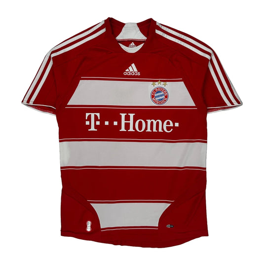 Bayern Munich Adidas 2007-08 Home Football Shirt - Small Red Polyester