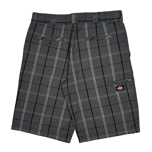 Dickies Checked Shorts - 34W 11L Grey Cotton