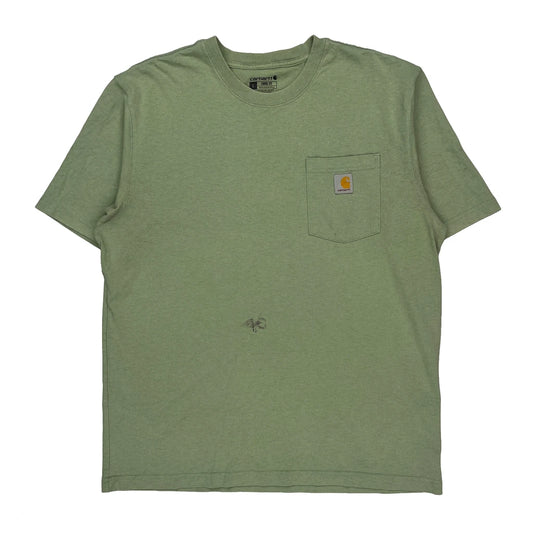 Carhartt T-Shirt - Large Green Cotton