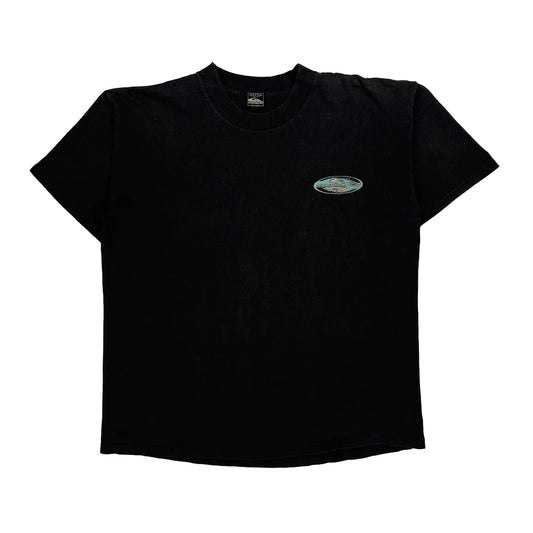 Surfing Quiksilver Graphic T-Shirt - Large Black Cotton