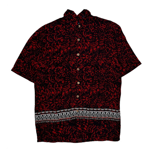 Puritan Hawaiian Shirt - Medium Red Viscose