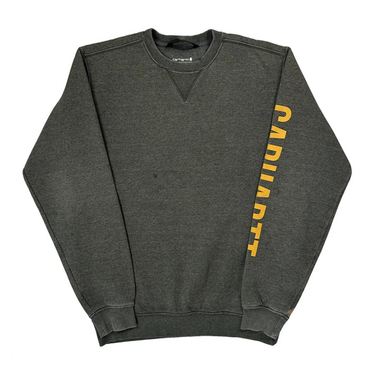 Carhartt Spellout Sweatshirt - Small Grey Cotton