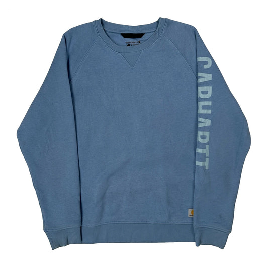 Carhartt Spellout Sweatshirt - XL Blue Cotton