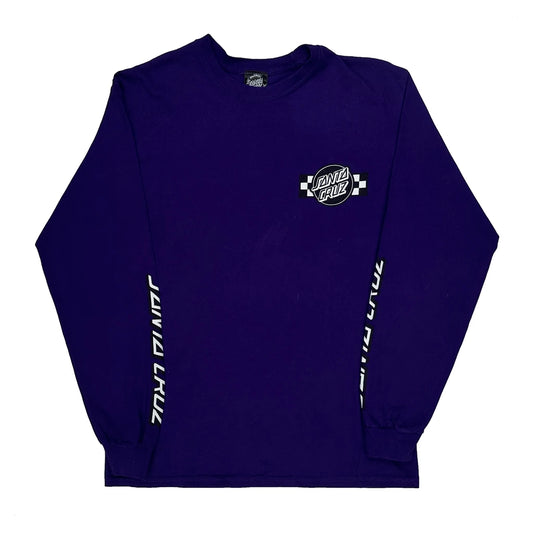 Skateboarding Santa Cruz Graphic Long Sleeve T-Shirt - Medium Purple Cotton