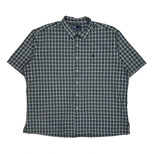 Polo By Ralph Lauren Checked Short Sleeve Shirt - 2XL Blue Cotton