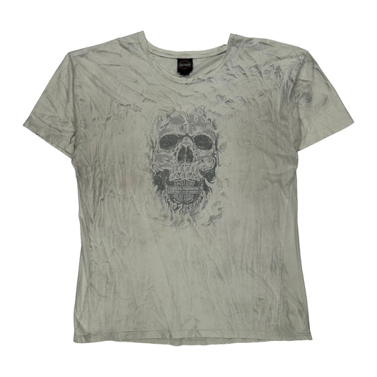 Kauai Harley Davidson Graphic T-Shirt - XL White Cotton
