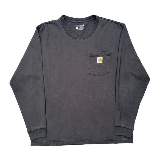Carhartt Long Sleeve T-Shirt - Large Black Cotton