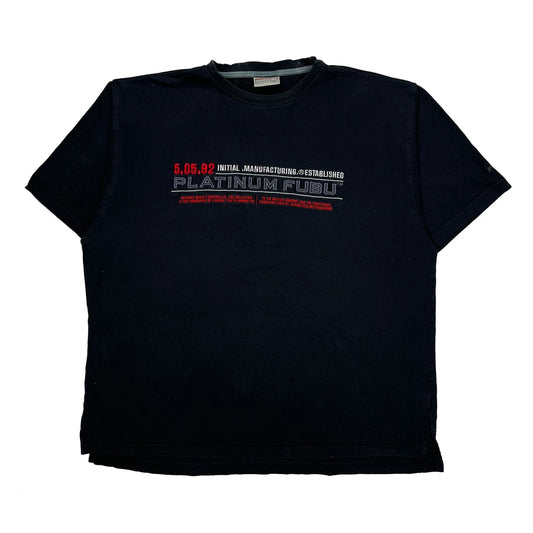 Vintage Fubu Spellout T-Shirt - 2XL Black Cotton