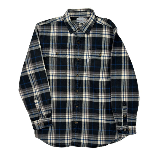 Carhartt Checked Flannel Shirt - Large Black Cotton