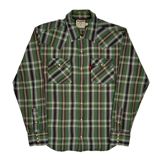 Levis Checked Shirt - Medium Green Cotton